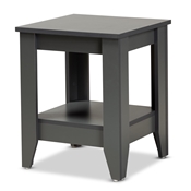 Baxton Studio Audra Modern and Contemporary Grey Finished Wood Living Room End Table